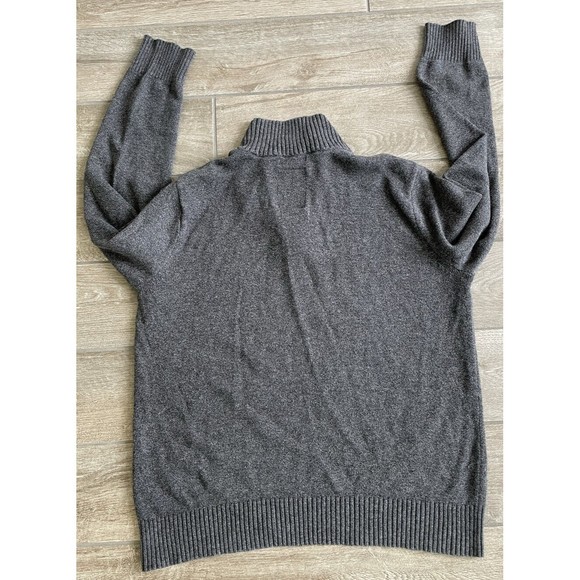 American Eagle Sweater Mens XL Gray Charcoal 1/4 Zip Buttons Athletic Fit - Picture 2 of 5